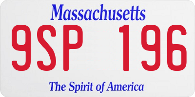 MA license plate 9SP196