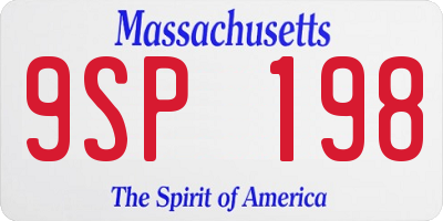 MA license plate 9SP198