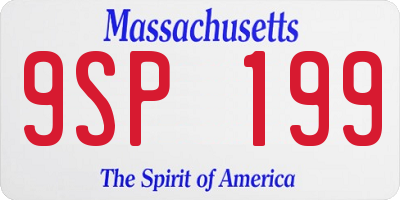 MA license plate 9SP199