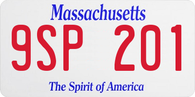 MA license plate 9SP201