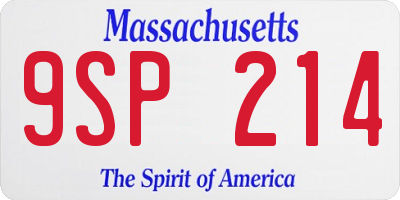 MA license plate 9SP214