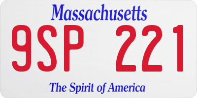 MA license plate 9SP221