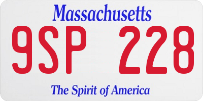 MA license plate 9SP228