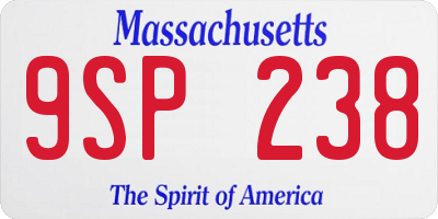 MA license plate 9SP238