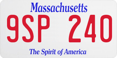 MA license plate 9SP240