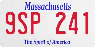 MA license plate 9SP241