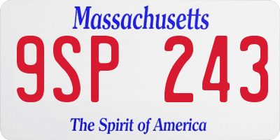 MA license plate 9SP243