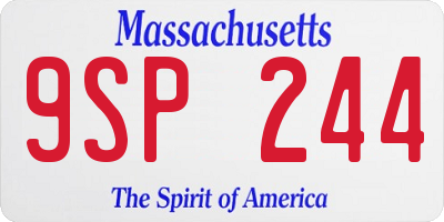 MA license plate 9SP244