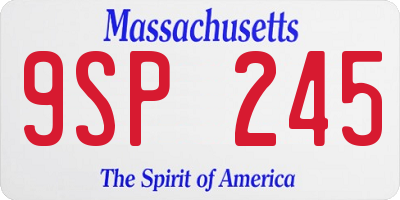 MA license plate 9SP245