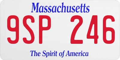MA license plate 9SP246