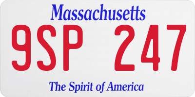 MA license plate 9SP247