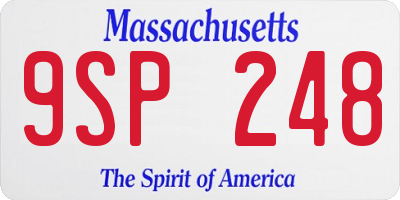 MA license plate 9SP248