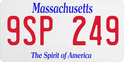 MA license plate 9SP249