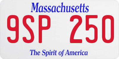 MA license plate 9SP250