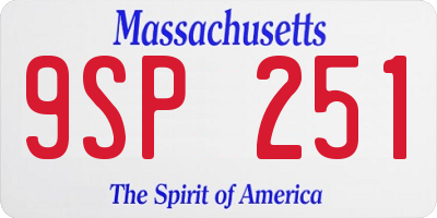 MA license plate 9SP251