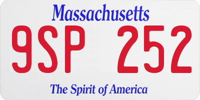 MA license plate 9SP252