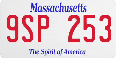 MA license plate 9SP253
