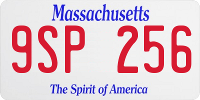 MA license plate 9SP256