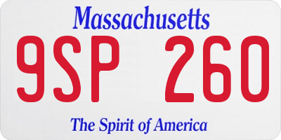 MA license plate 9SP260