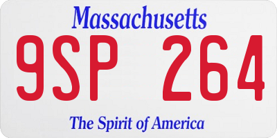 MA license plate 9SP264