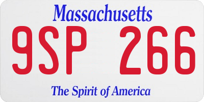 MA license plate 9SP266