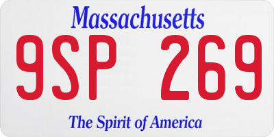 MA license plate 9SP269
