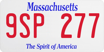 MA license plate 9SP277