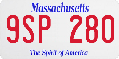 MA license plate 9SP280