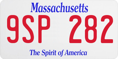 MA license plate 9SP282