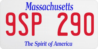 MA license plate 9SP290