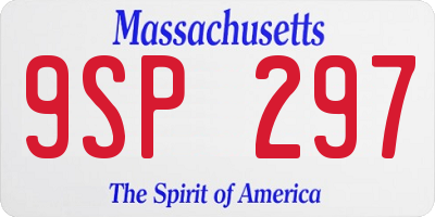 MA license plate 9SP297