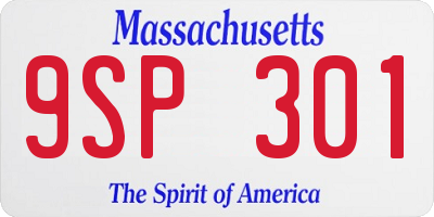 MA license plate 9SP301