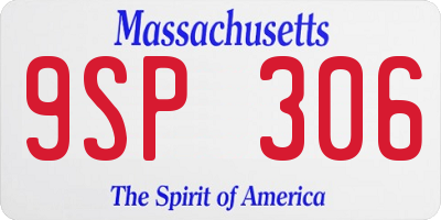 MA license plate 9SP306