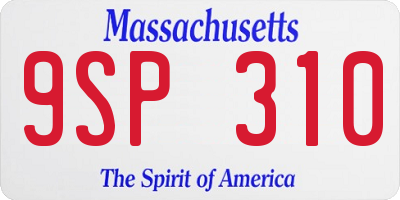 MA license plate 9SP310