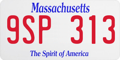 MA license plate 9SP313