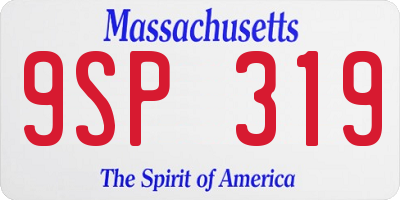 MA license plate 9SP319