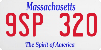 MA license plate 9SP320