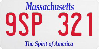 MA license plate 9SP321
