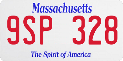 MA license plate 9SP328