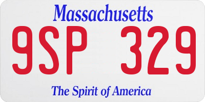 MA license plate 9SP329