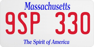MA license plate 9SP330