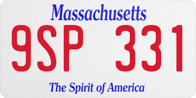 MA license plate 9SP331