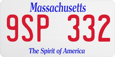 MA license plate 9SP332