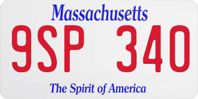 MA license plate 9SP340