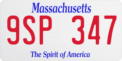 MA license plate 9SP347