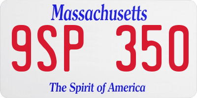 MA license plate 9SP350