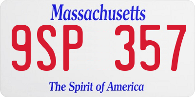 MA license plate 9SP357