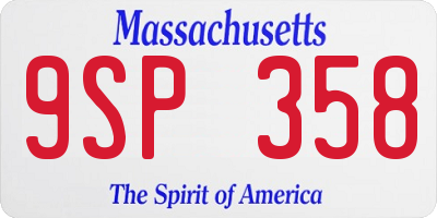 MA license plate 9SP358