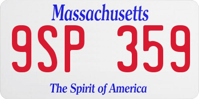 MA license plate 9SP359