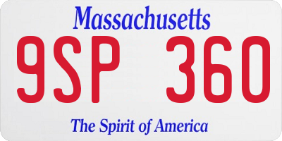 MA license plate 9SP360